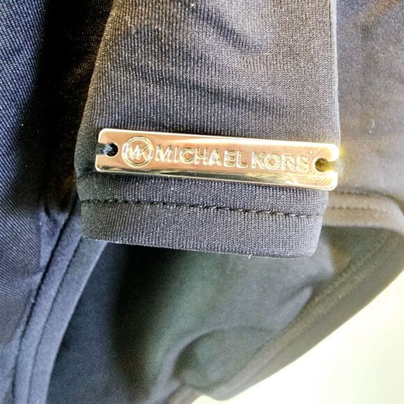 Michael Michael Kors Black Cruise 2020 One Shoulder Side Out Rivets, Sz 12, NWT - Picture 8 of 12